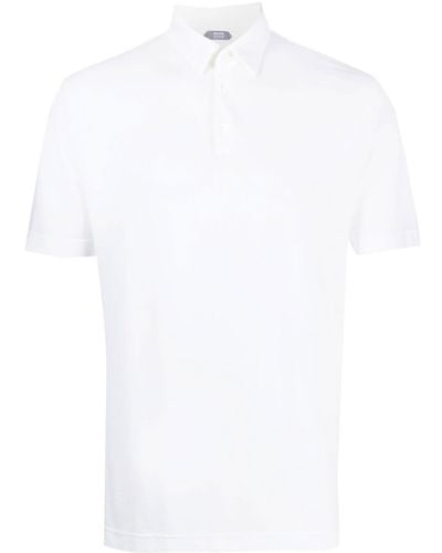 Zanone Kurzärmeliges Poloshirt - Weiß