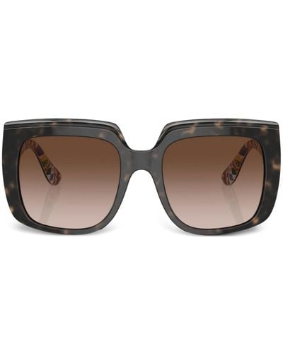 Dolce & Gabbana New Print Oversize-frame Sunglasses - Brown
