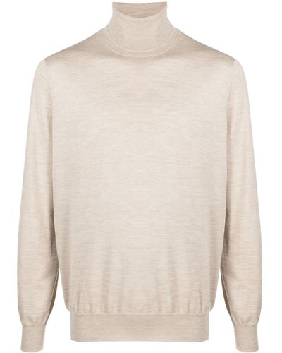 Brunello Cucinelli Roll-neck Fine-knit Sweater - White