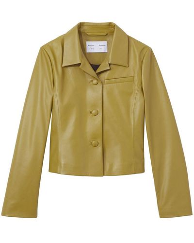 Proenza Schouler Blazer en cuir à coupe crop - Vert