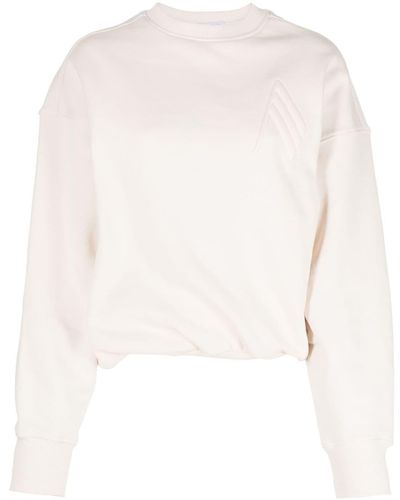 The Attico Maeve Logo-embossed Cotton Sweatshirt - White