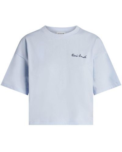 Lacoste ロゴパッチ Tシャツ - ブルー