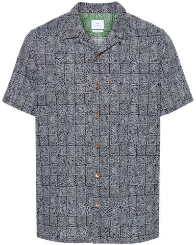 PS by Paul Smith Graphic-print Cotton Shirt - Blue