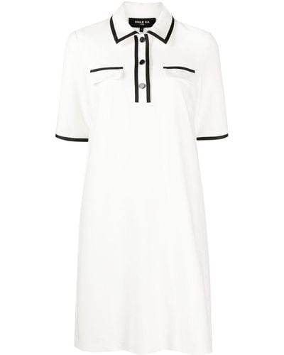 Paule Ka Contrasting-trim Cotton-blend Shirtdress - White