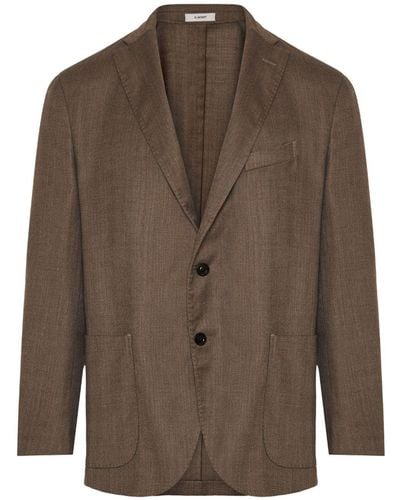 Boglioli K-jacket Single-breasted Wool Blazer - Brown