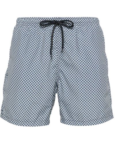 Drumohr Short de bain à logo imprimé - Bleu