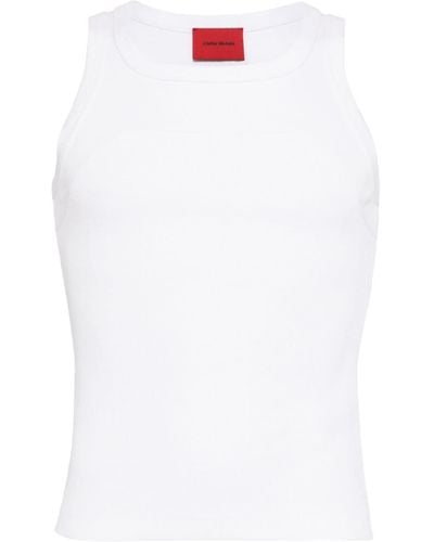 A BETTER MISTAKE Logo-appliqué Cotton Tank Top - ホワイト