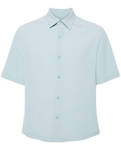 Sandro Seersucker Short-sleeve Shirt - Blue