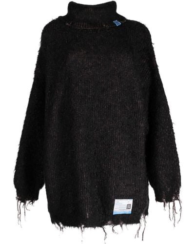 Maison Mihara Yasuhiro Roll-neck Fringed Sweater - Black