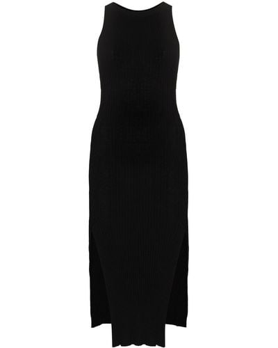 Dion Lee Side Slit Asymmetric Midi Dress - Black