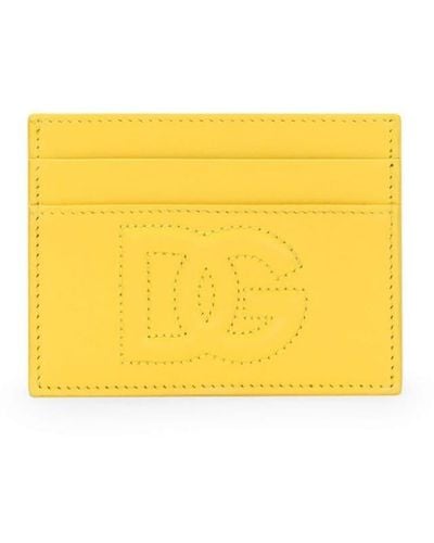 Dolce & Gabbana Porte-cartes à logo DG embossé - Jaune