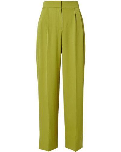 Erdem Wide-leg Pleat-front Pants - Green