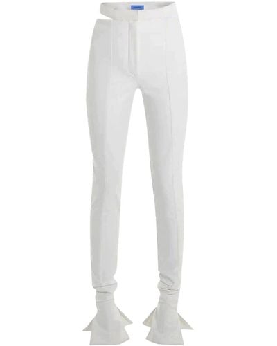 Mugler Bonded Cut-out Flared Trousers - White
