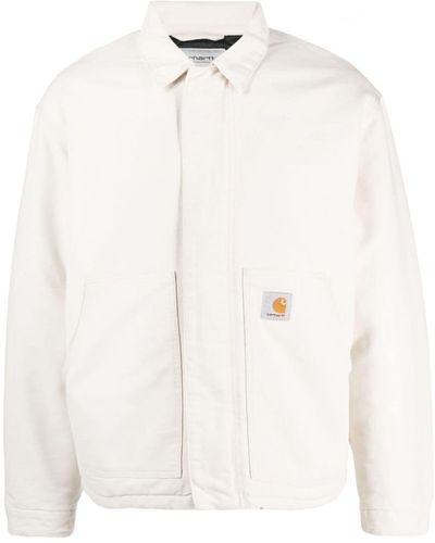 Carhartt Logo-patch Organic Cotton Shirt Jacket - White