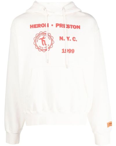 Heron Preston Sudadera con capucha y logo estampado - Blanco