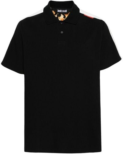 Just Cavalli Logo-lettering Polo Shirt - Black