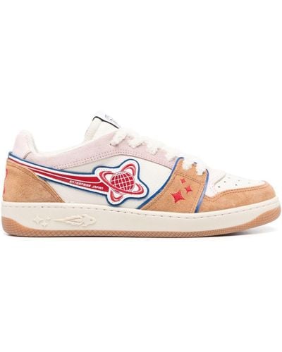 ENTERPRISE JAPAN Egg Planet Lace-up Leather Trainers - Pink