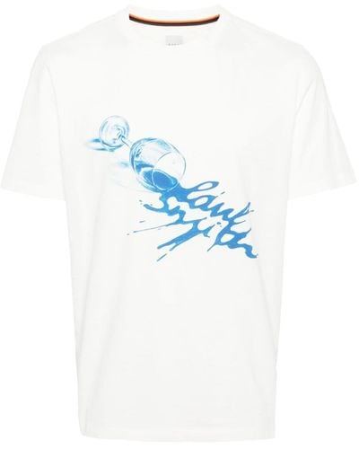 Paul Smith Logo-print Cotton T-shirt - Blue