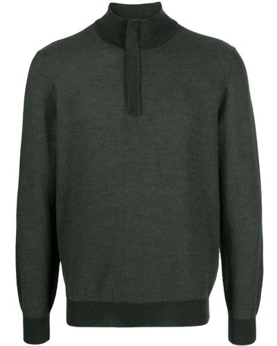 Canali Half-zip Wool Sweater - Green