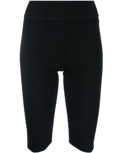 Iceberg High-waist Ribbed-knit Shorts - Black