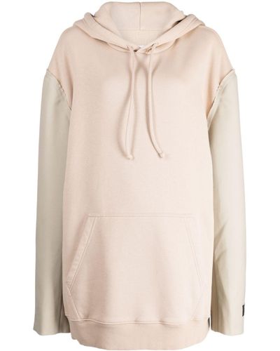 MM6 by Maison Martin Margiela Numbers-motif Panelled Hoodie - Natural