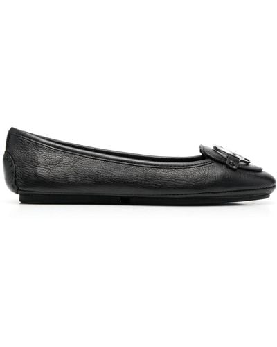 MICHAEL Michael Kors Lillie Moc Leather Slip-on Moccasins - Black