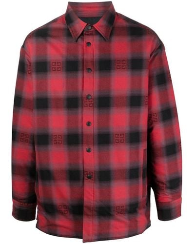 Givenchy 4g Check-print Padded Shirt - Red