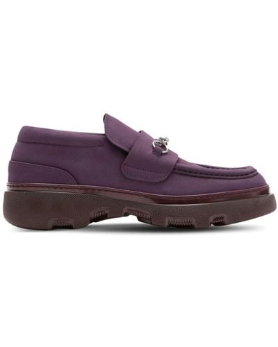 Burberry Creeper Clamp Suède Loafers - Paars