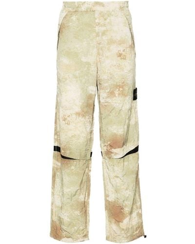 Stone Island Camouflage-pattern Elasticated-waist Trousers - Natural