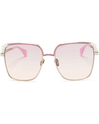 Vivienne Westwood Pearl-detailing Oversize-frame Sunglasses - Pink