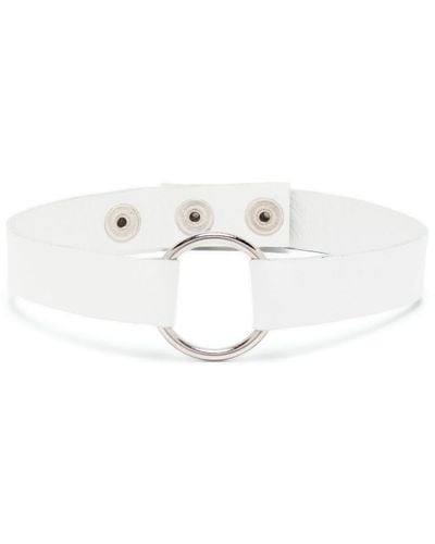 Manokhi Marla Leather Choker Necklace - White