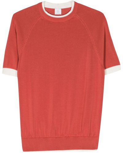 Eleventy Layered cotton jumper - Rojo