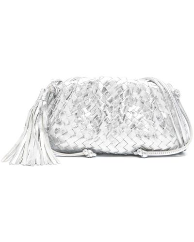 P.A.R.O.S.H. Happy Woven Leather Crossbody Bag - White
