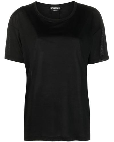Tom Ford T-shirt en soie à manches courtes - Noir
