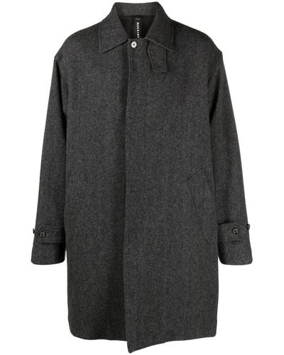 Mackintosh Soho Herringbone Wool Coat - Gray