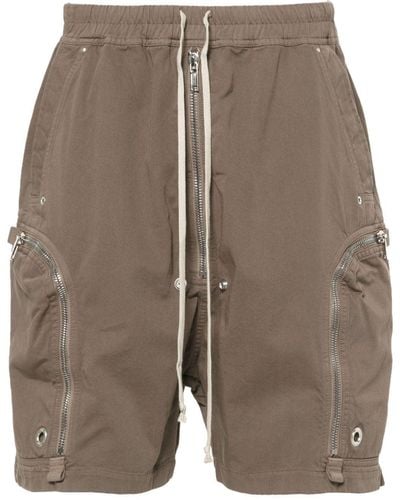 Rick Owens Bauhaus Cotton Cargo Shorts - Brown