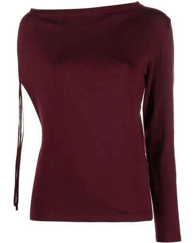 P.A.R.O.S.H. One-sleeve Knit Top - Purple