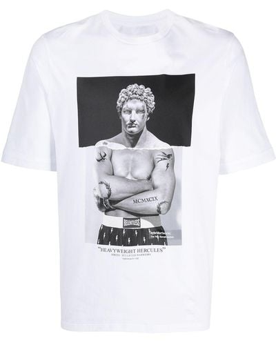 Neil Barrett T-Shirt mit "Heavyweight Hercules"-Print - Weiß