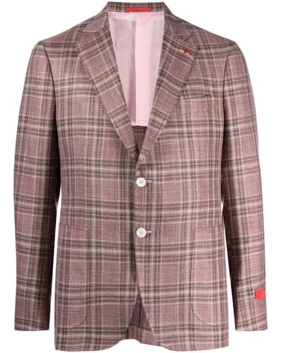 Isaia Single-breasted Tailored Blazer - Brown