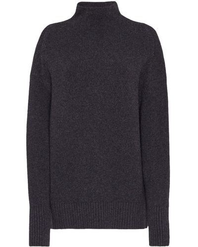 Ferragamo High-neck Cashmere-blend Sweater - Blue