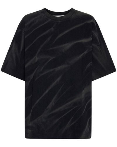 Dion Lee Sunfade Crinkle-print T-shirt - Black