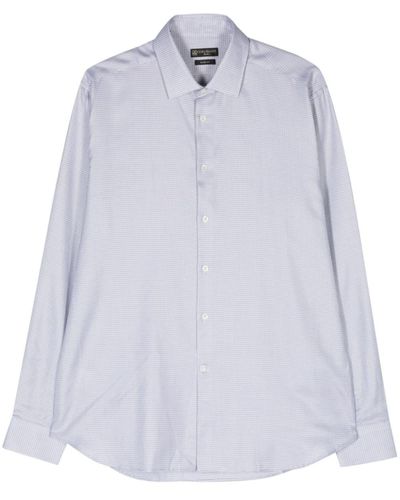 Corneliani Cutaway-collar Jacquard Shirt - ホワイト