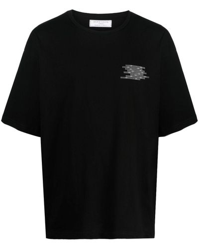 Societe Anonyme Number-print Cotton T-shirt - Black