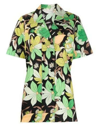 Fendi Floral Print Short Sleeve Shirt - Grün