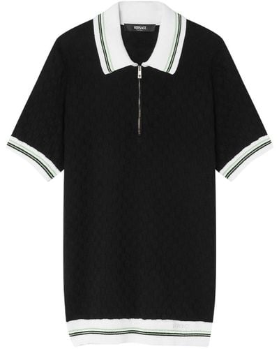 Versace Poloshirt mit Reißverschluss - Schwarz