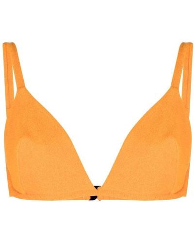 Form and Fold The Triangle Mango Terry Bikini Top - Orange
