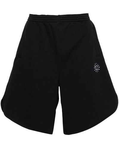 Societe Anonyme Logo Embroidered Knee-length Shorts - Black