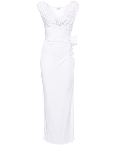 Magda Butrym Floral-appliqué Long Dress - White