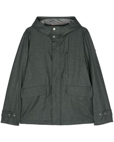 Peserico Slub-texture Hooded Jacket - Green