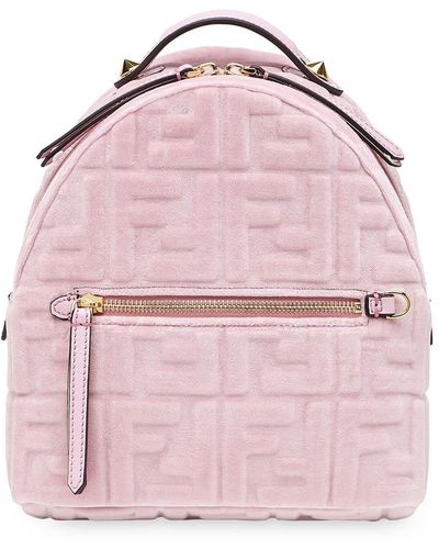 Fendi Velvet Ff Mini Backpack - Pink